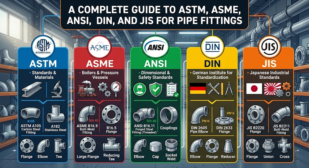 A Complete Guide to ASTM, ASME, ANSI, DIN, and JIS for Pipe Fittings ...